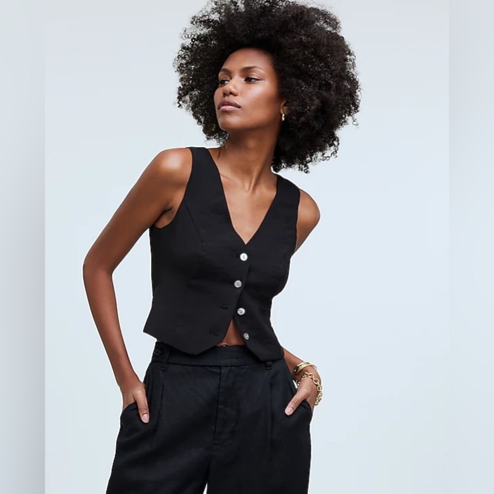 Madewell Katrina Crop Vest Top in Softdrape NM422 - Picture 2 of 6